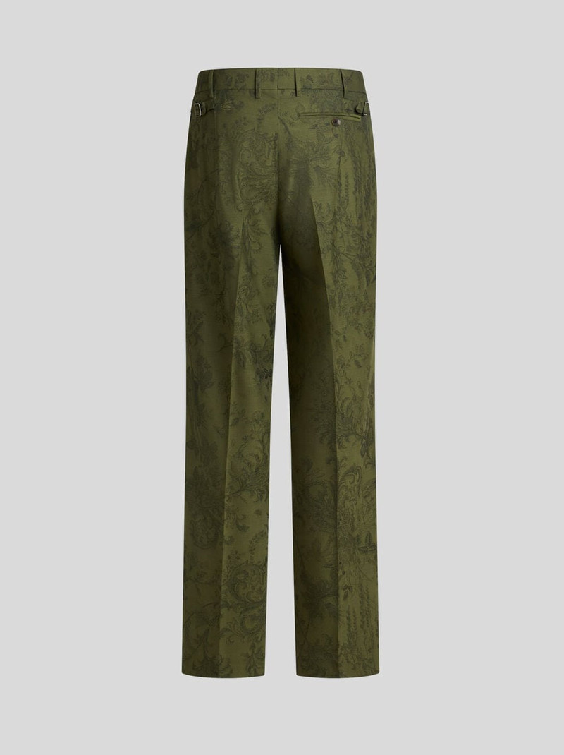 WOOL JACQUARD TROUSERS WITH FLORA AND FAUNA MOTIF 1