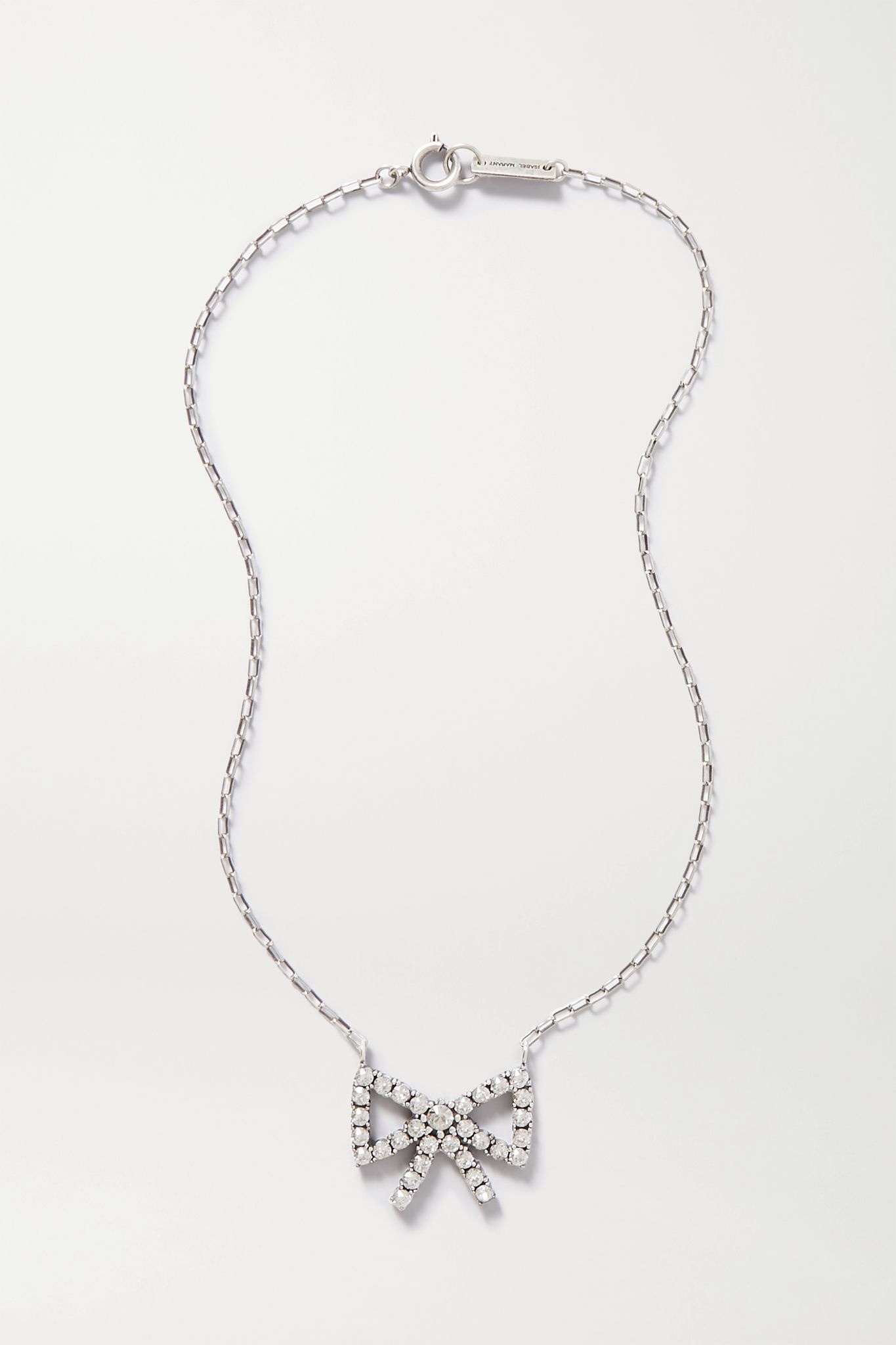 Silver-tone crystal necklace - 1