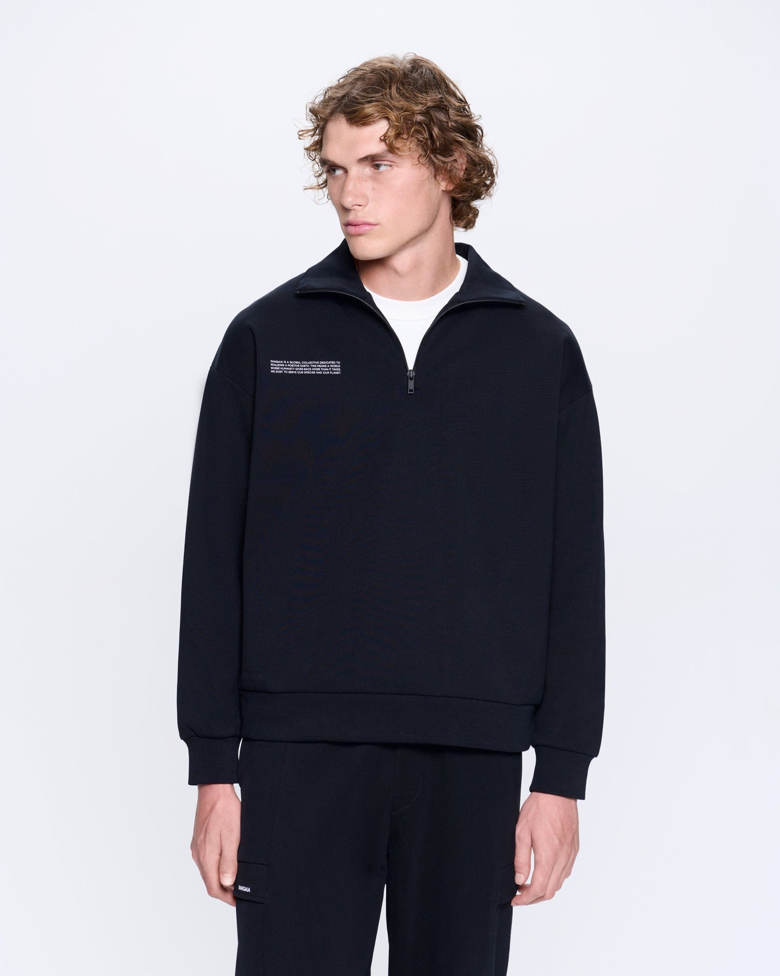 Mens DNA Double Jersey Half Zip Sweatshirt - Black - 3