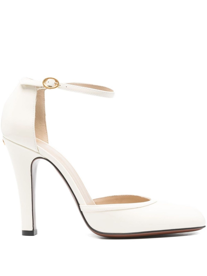 100mm ankle-strap leather pumps 1