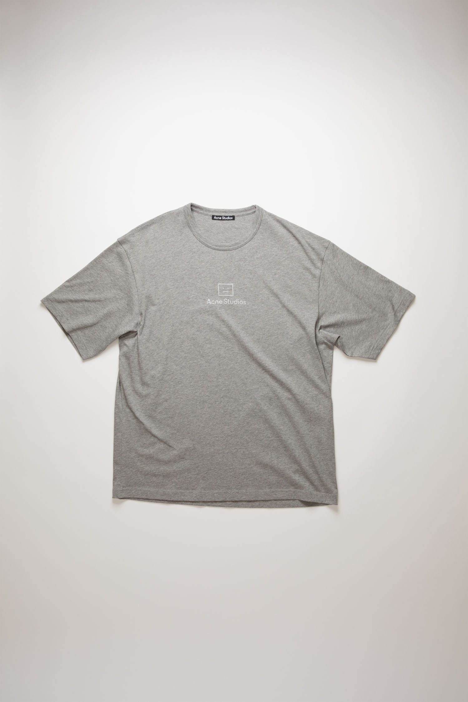 Reflective face motif t-shirt light grey melange - 6