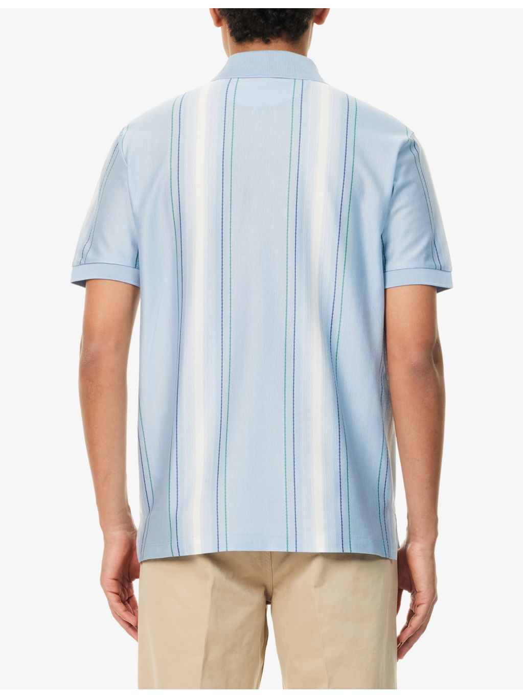 Striped Short-Sleeve Cotton-Pique Polo Shirt - 4