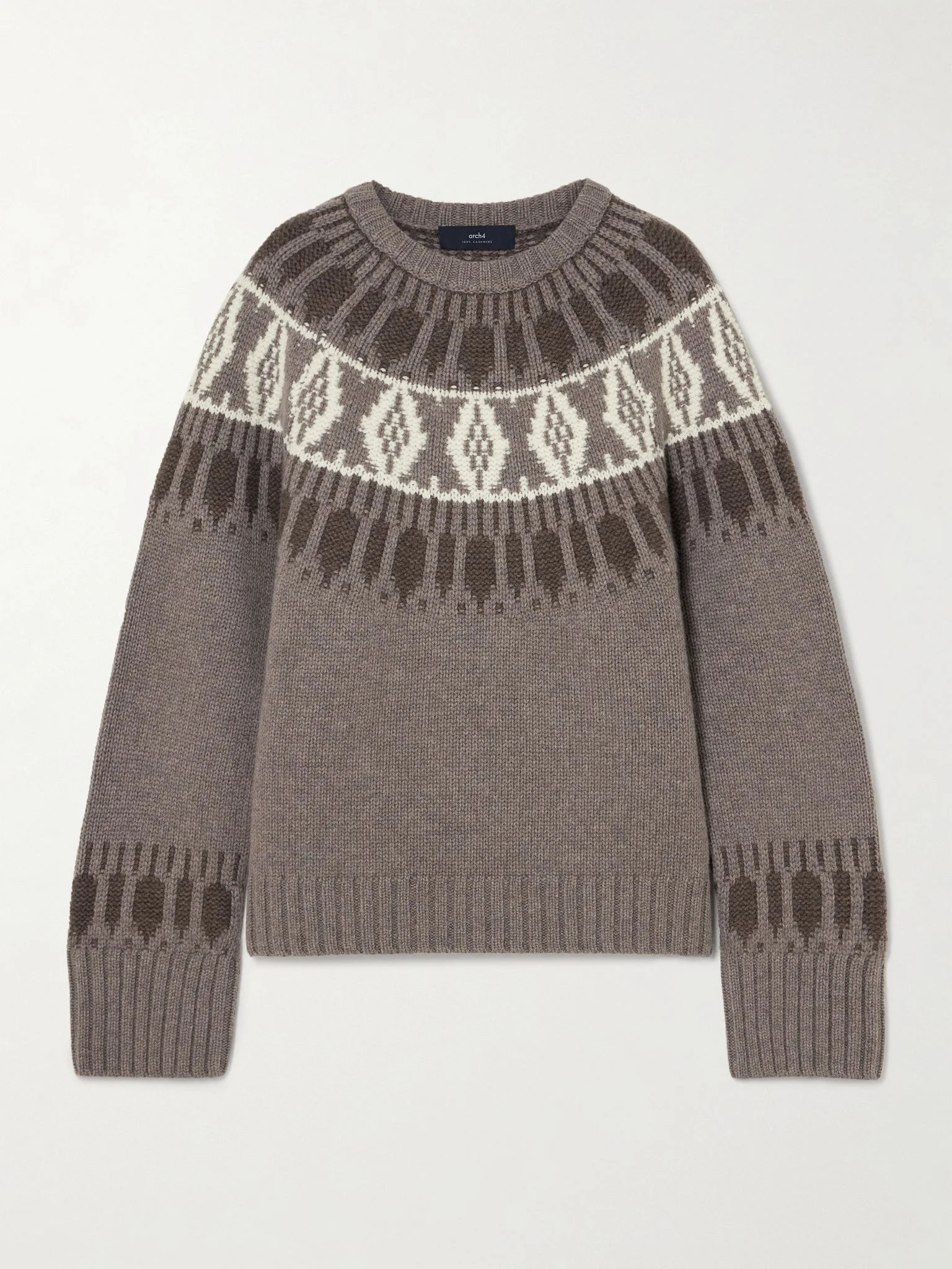 Jackson Fair Isle cashmere sweater Brown - 1