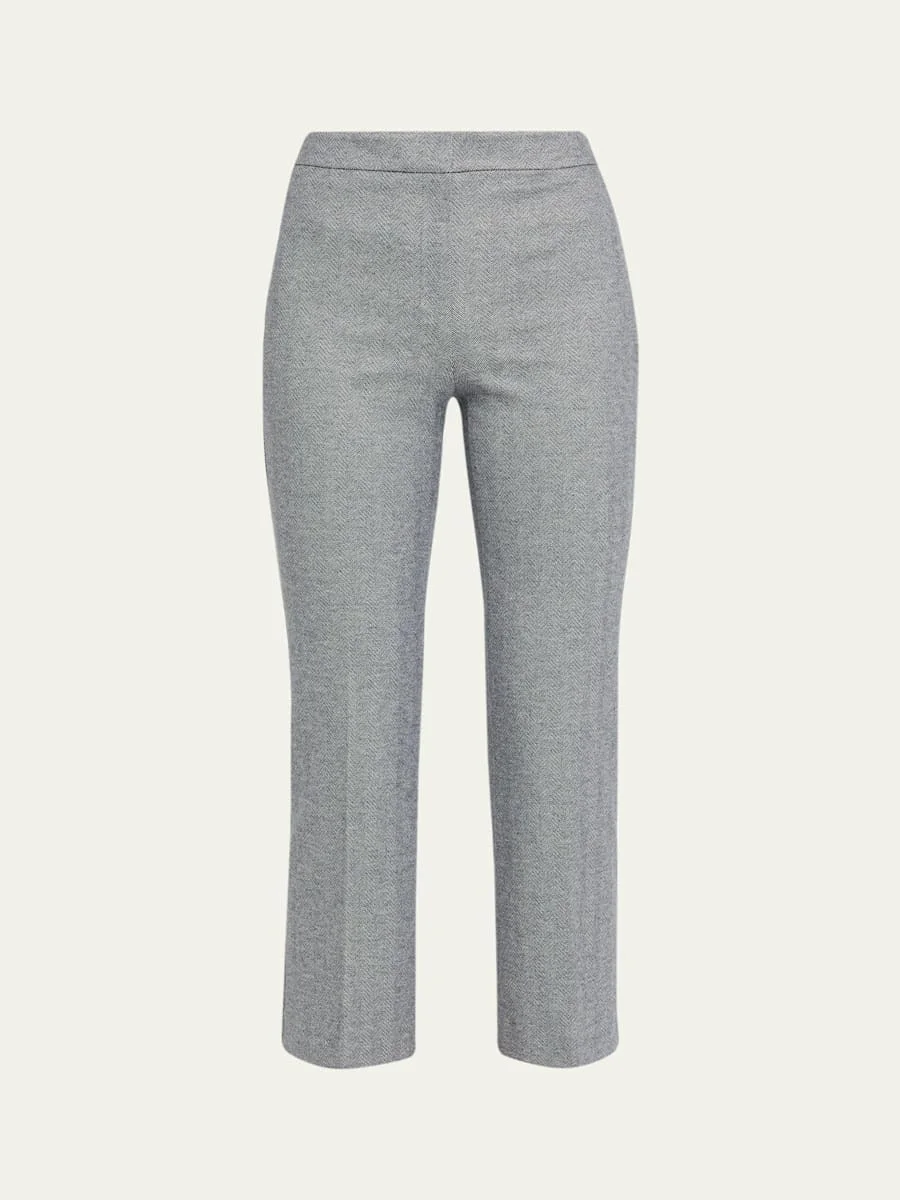 Herringbone Knit Cropped Pants - 1