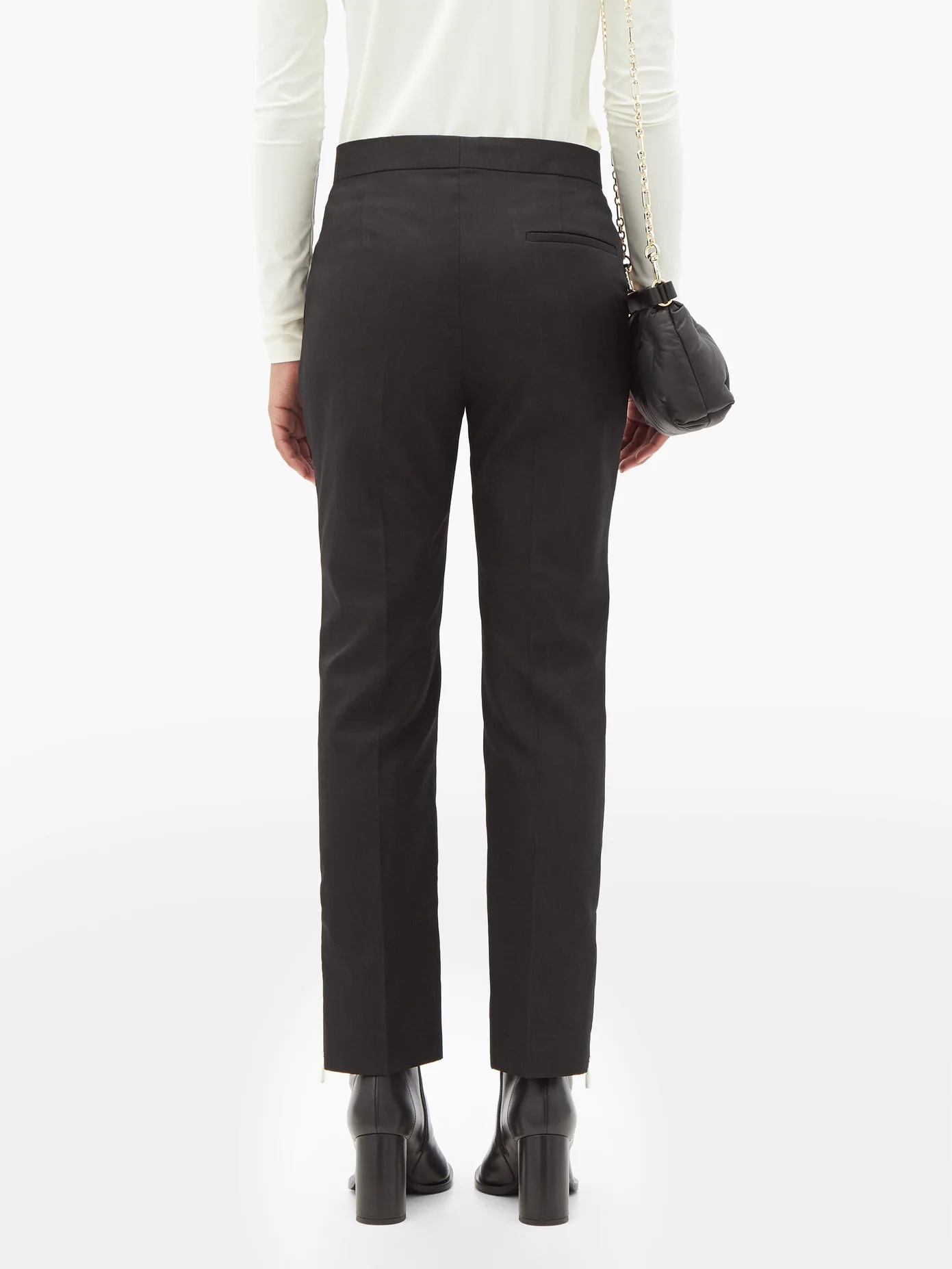 Ankle-zip straight-leg twill trousers - 5