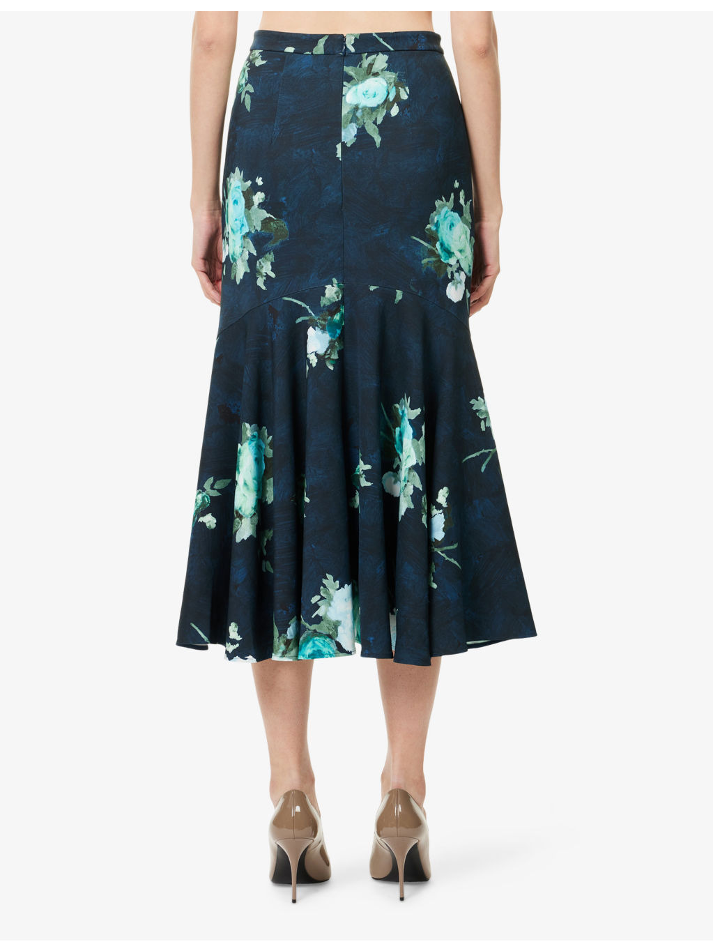 Floral-Print Fluted Woven Midi Skirt - 4