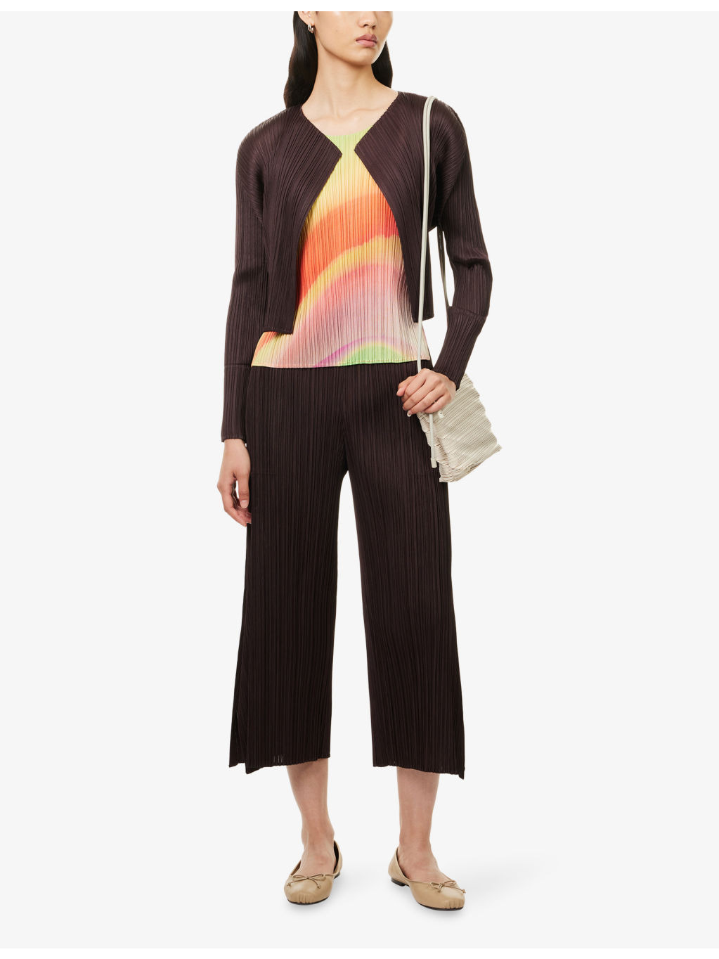 Long-Sleeve Open-Front Knitted Cardigan - 2