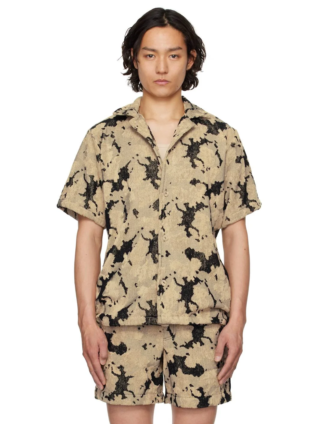 Beige & Black Jura Contraste Cuba Terry Shirt - 1
