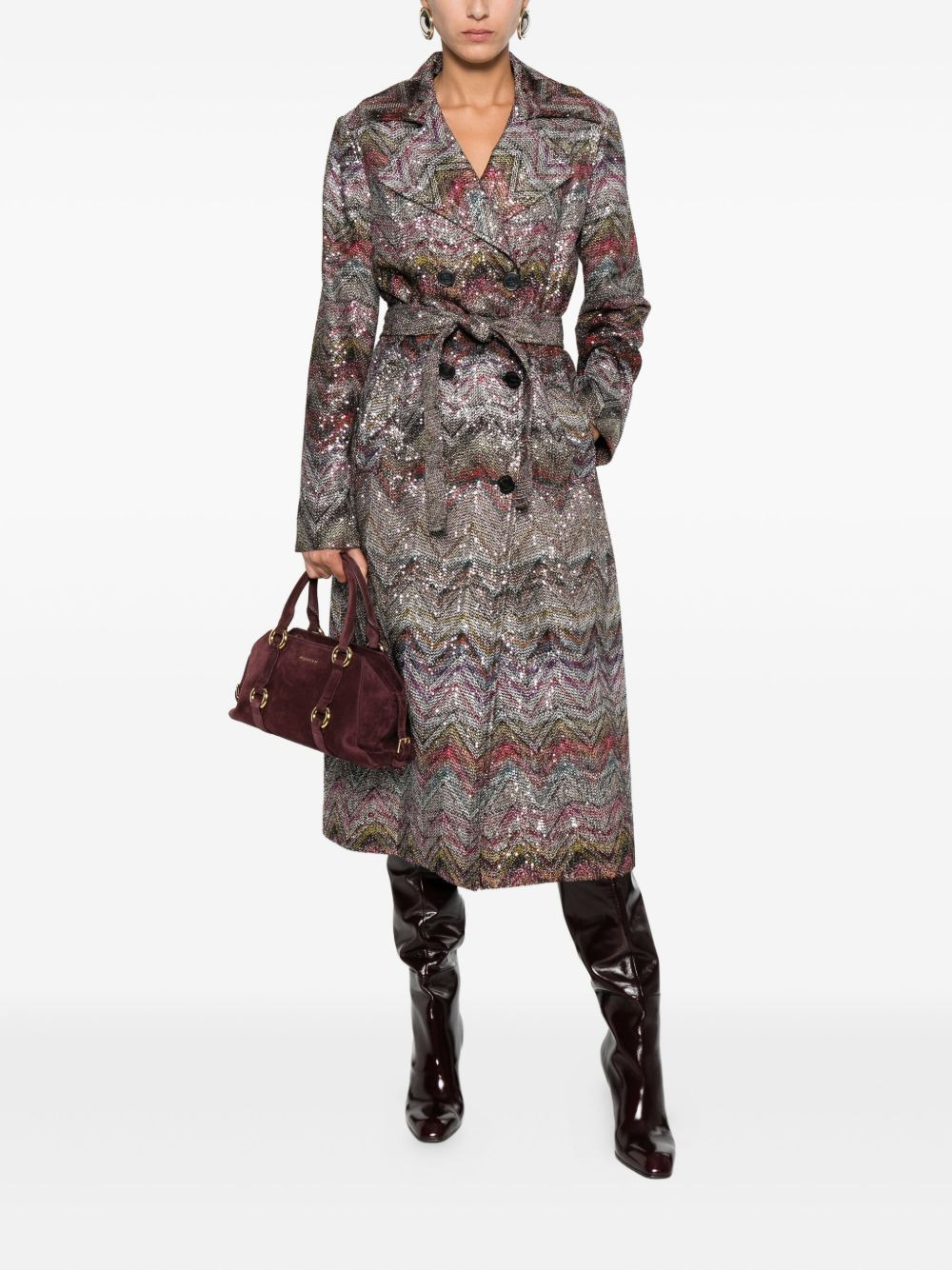 Multicolor viscose blend trench coat - 2