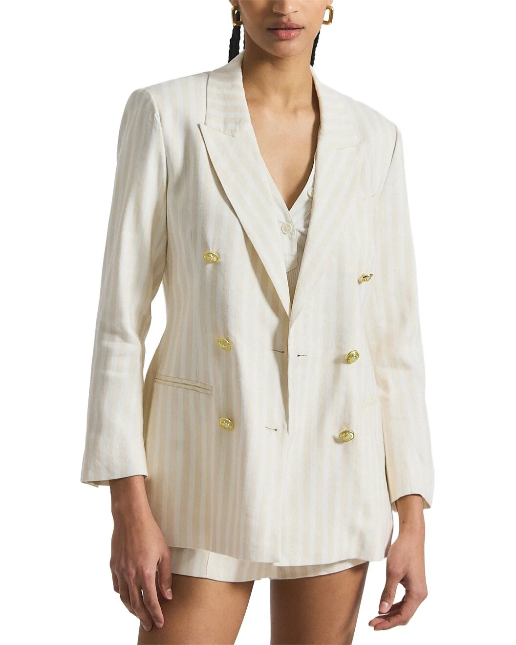 Derek Lam 10 Crosby Walter Double-Breasted Linen-Blend Jacket - 1
