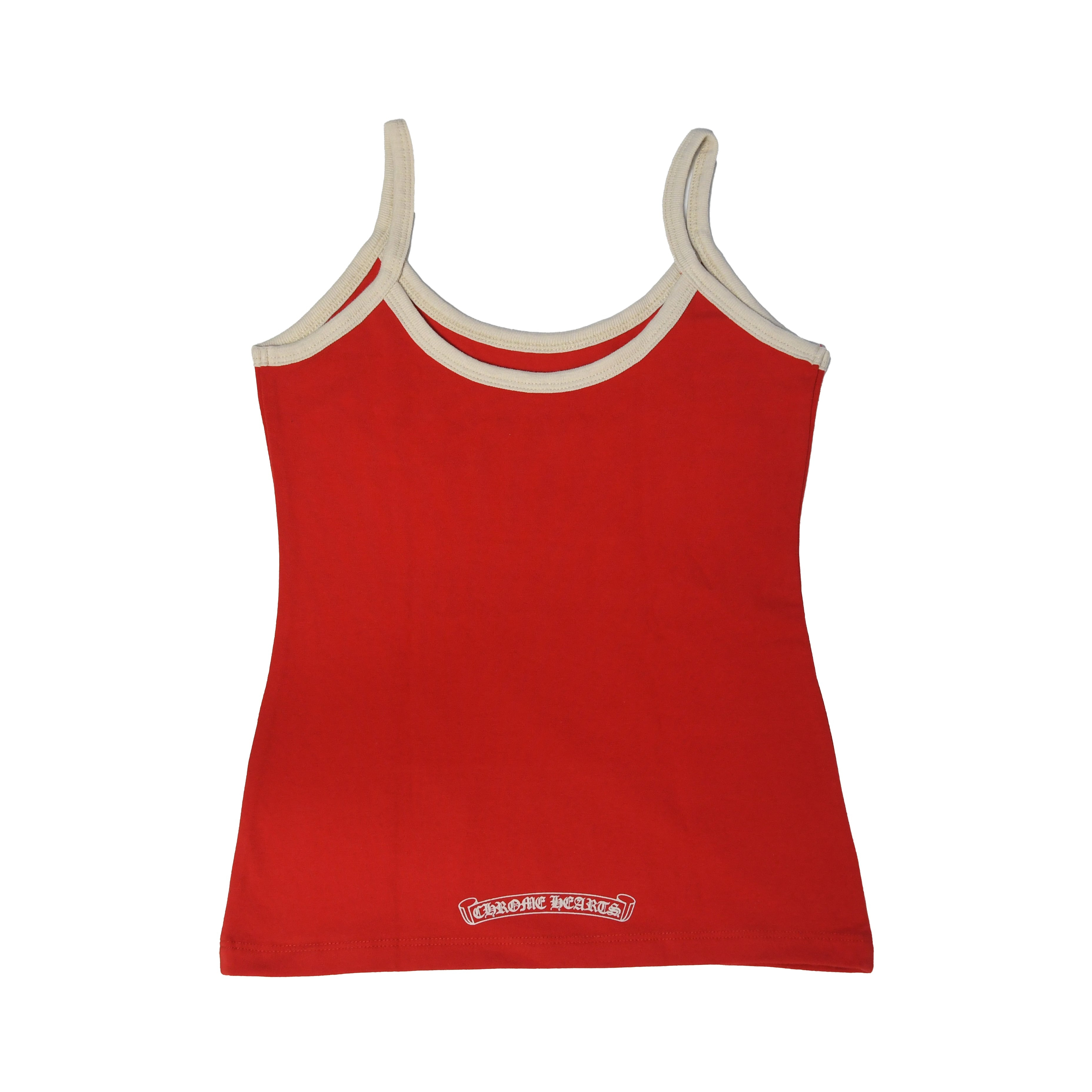 Chrome Hearts Horseshoe Logo Tank Top Red White - 2