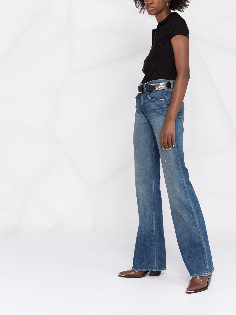 flared denim jeans - 4