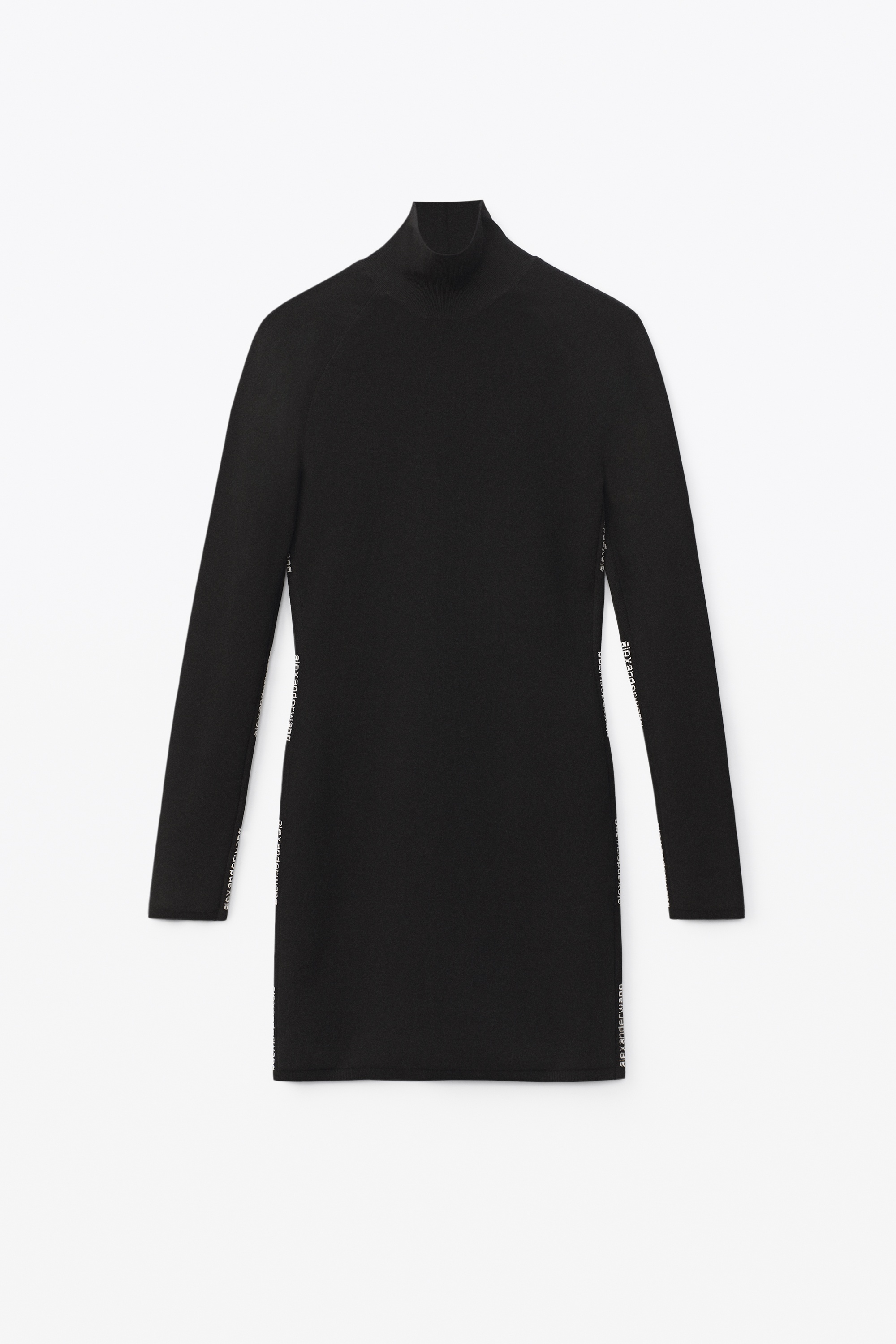 LOGO TURTLENECK DRESS IN STRETCH VISCOSE - 1