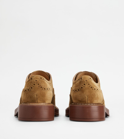 Tod's LACE-UPS IN SUEDE - BROWN outlook