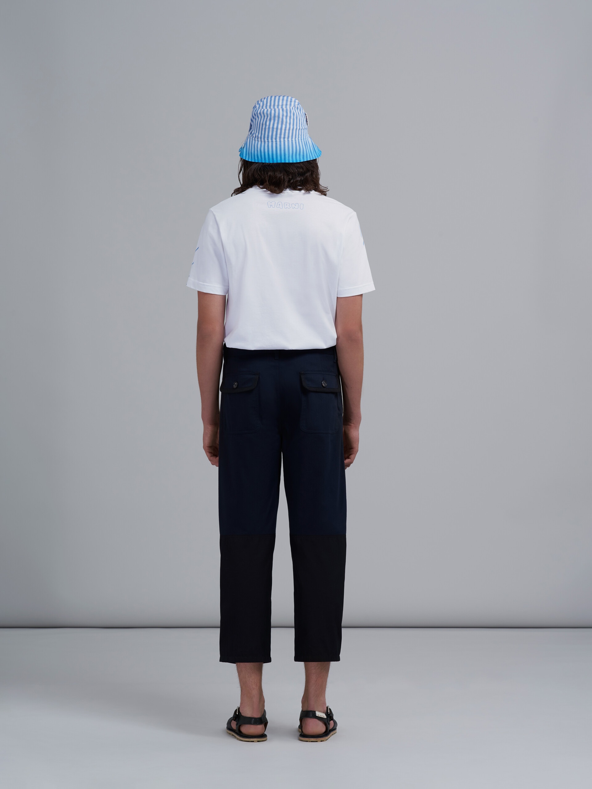 GABARDINE AND COTTON TWILL CROPPED TROUSERS - 3