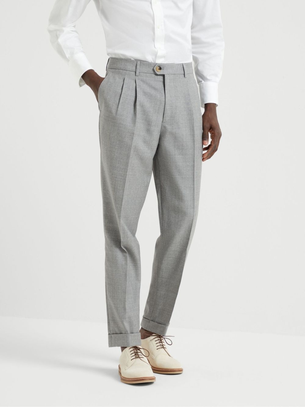 pleat-detail tailored trousers - 3