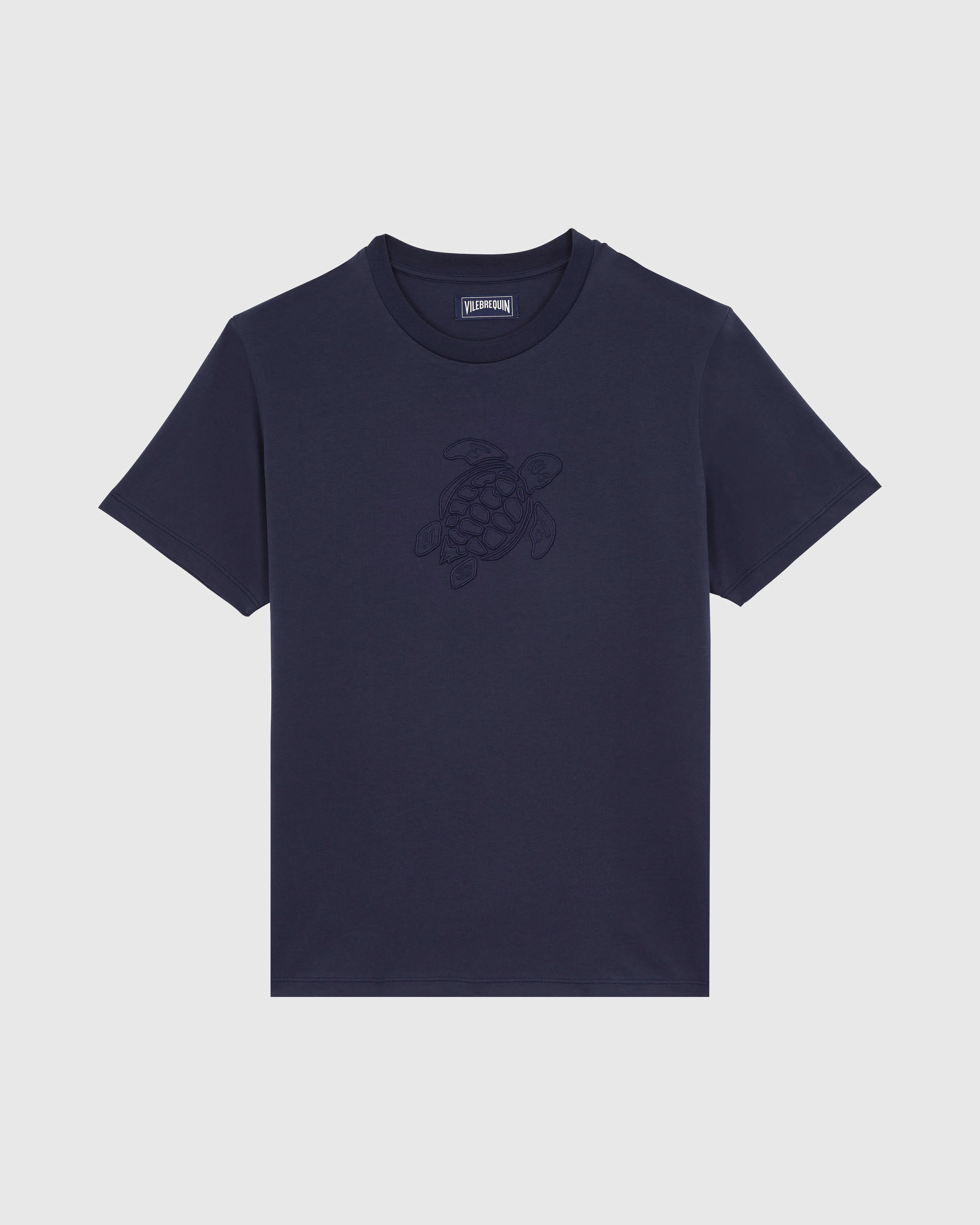 Men Cotton T-shirt Embroidered tone on tone Turtle - 1