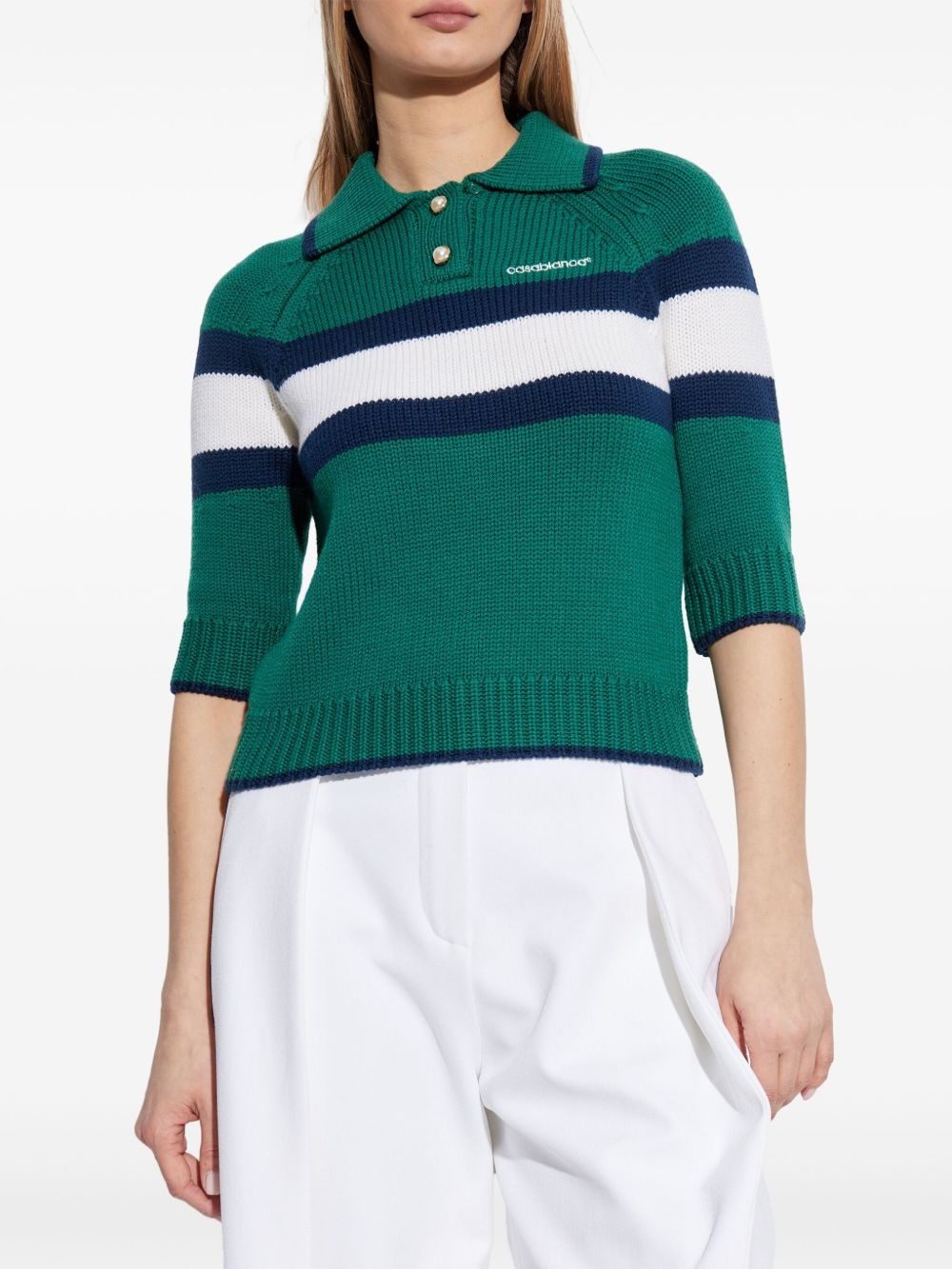 colour-block polo top - 3