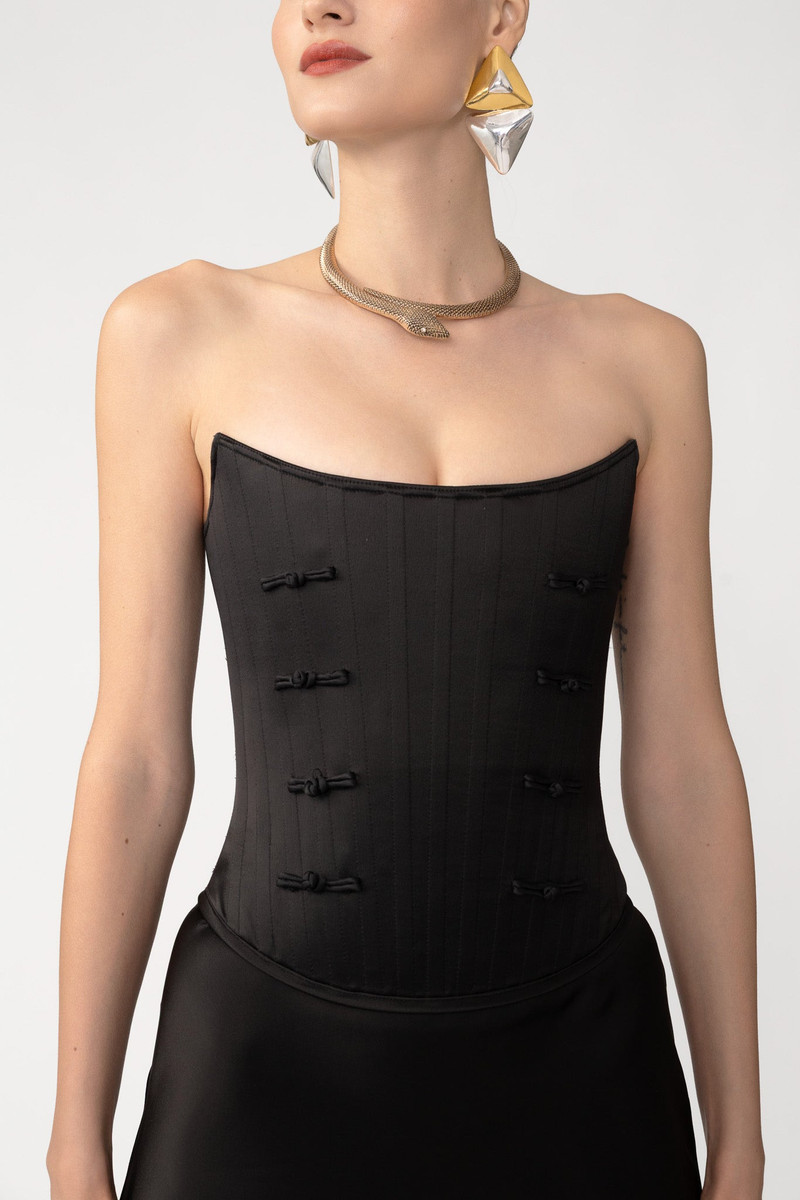 SAU LEE DELLA SATIN CORSET TOP outlook