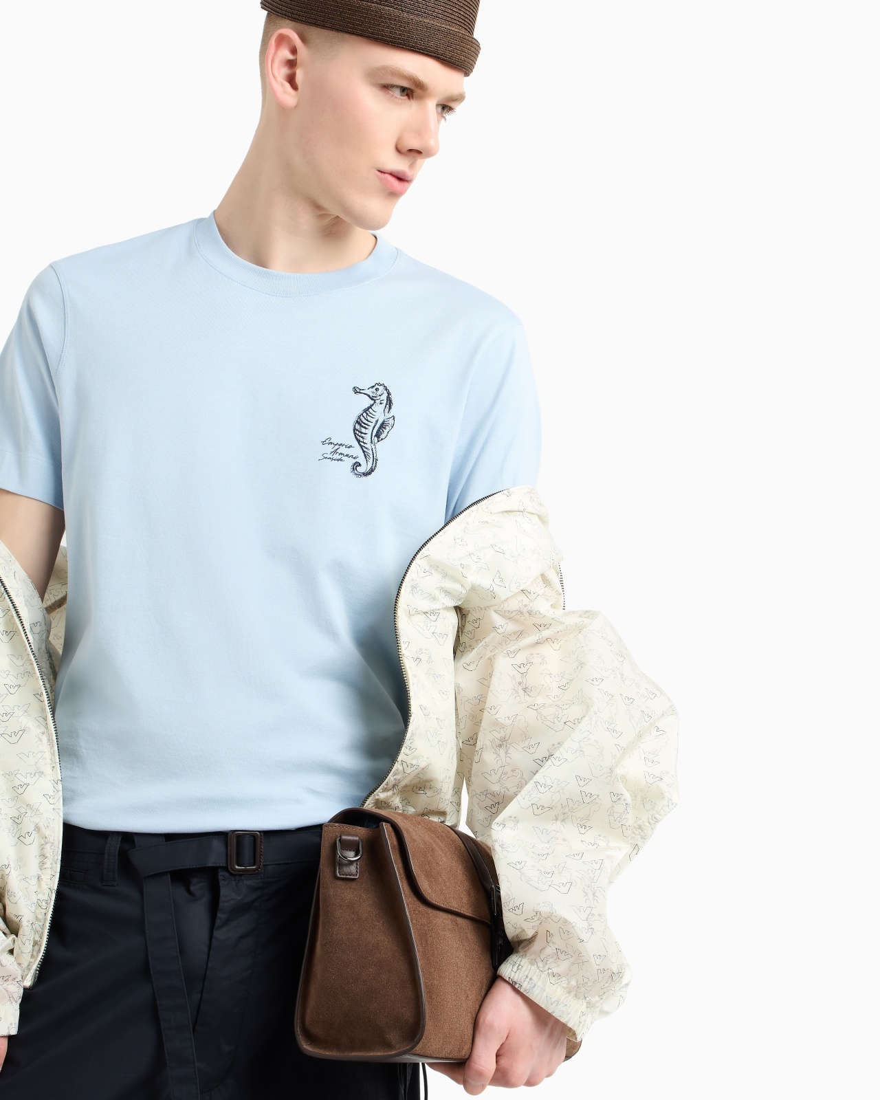 ASV MILLERAIES JERSEY T-SHIRT WITH SEASIDE SEA-HORSE EMBROIDERY - 5