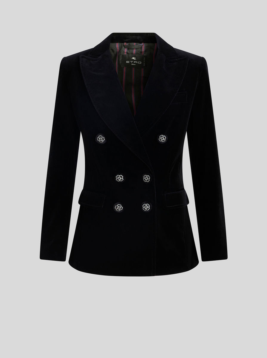 DOUBLE-BREASTED VELVET JACKET - 1
