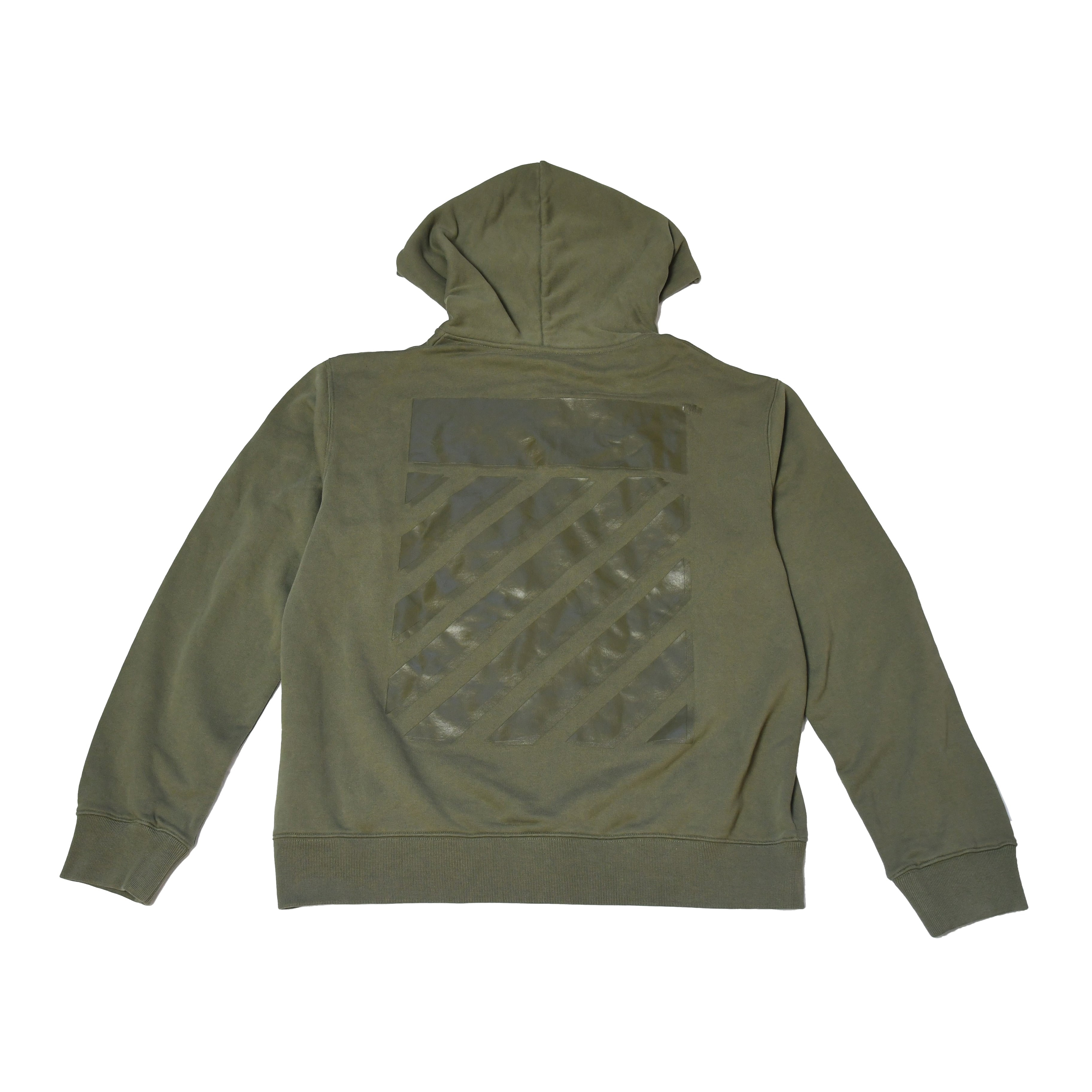 Off-White Diag Tab Slim Fit Zip Hoodie Olive - 2