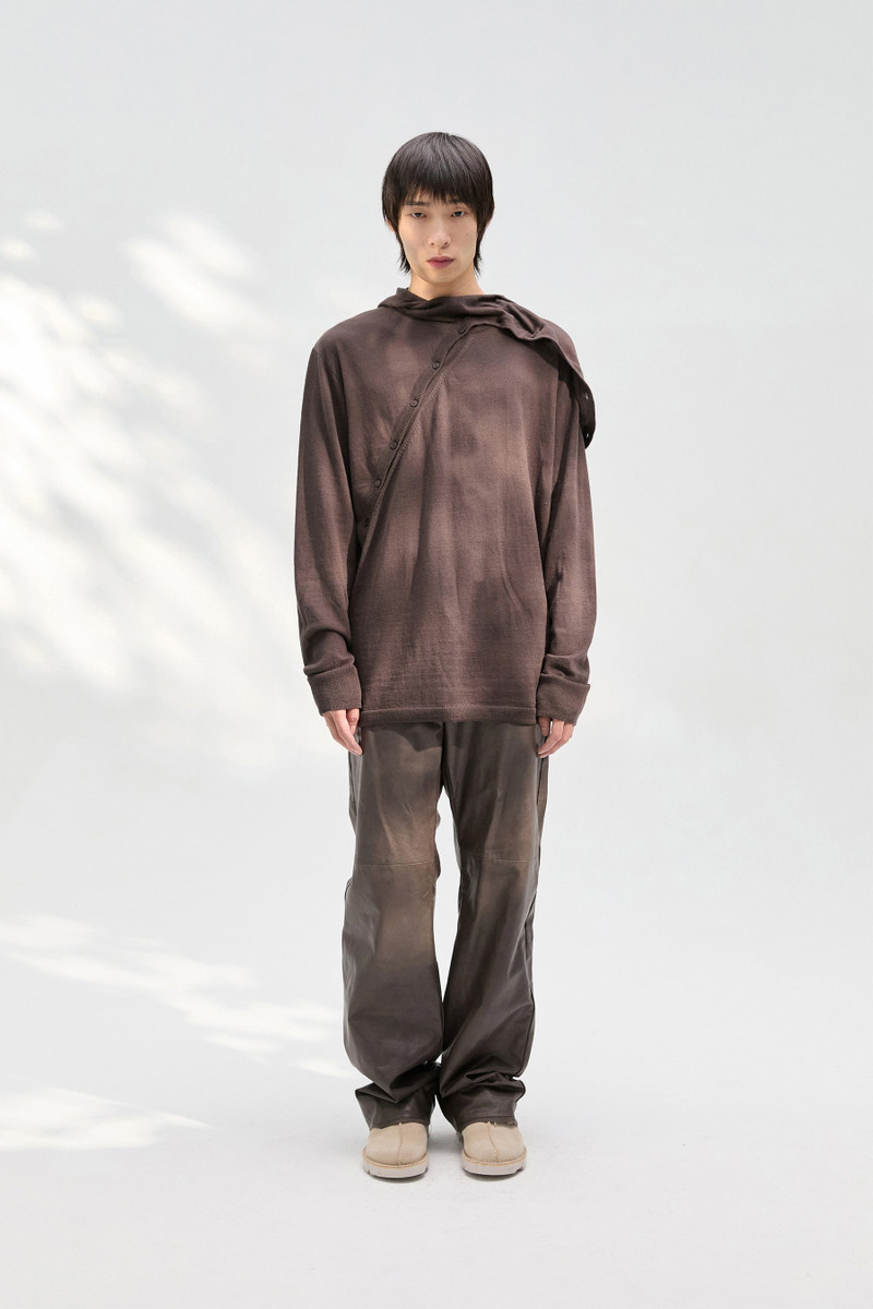 POST ARCHIVE FACTION (PAF) 8.0 KNIT HOODIE CENTER (BROWN) outlook