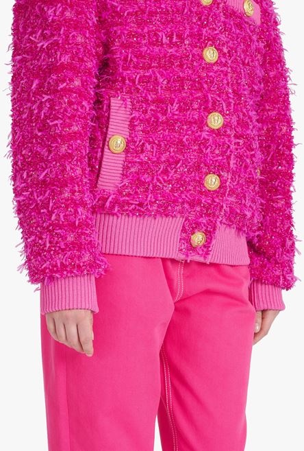 Balmain x Barbie - Pink tweed bomber jacket - 8