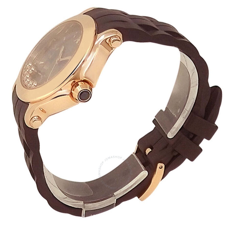 Pre-owned Chopard Happy Sport Ed.2 Brown with 7 floating diamonds Dial Ladies Watch 277471-5012 - 2