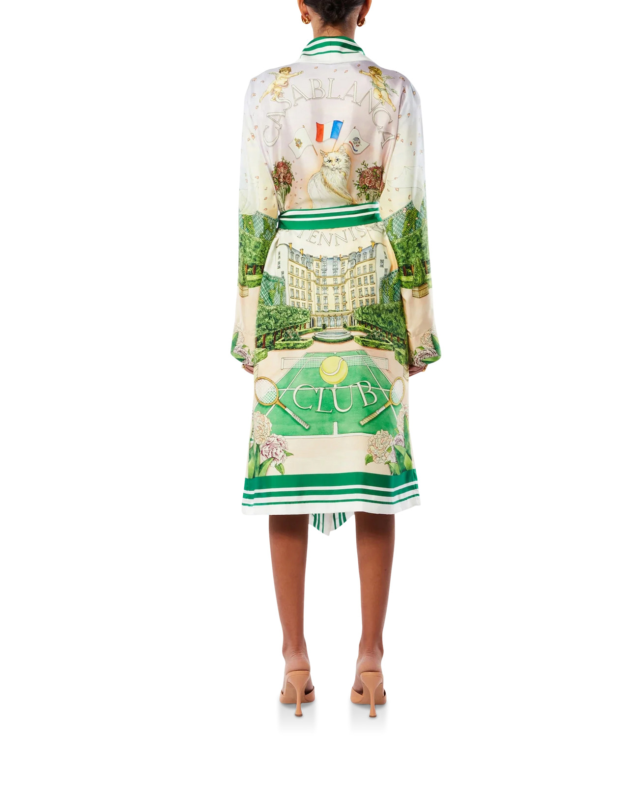 Tennis Club Prive Printed Silk Robe - 2