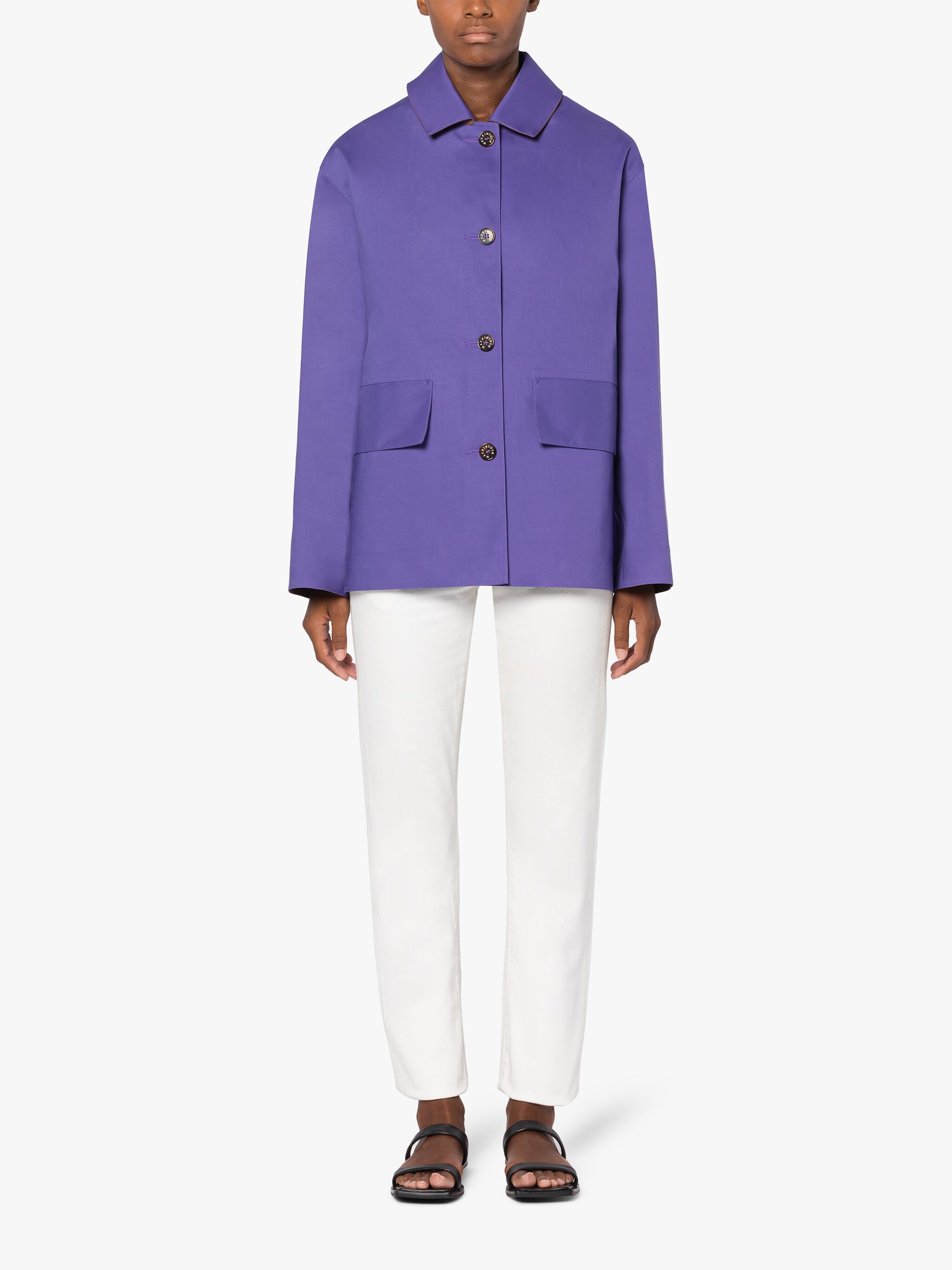 ZINNIA PURPLE BONDED COTTON JACKET - 3