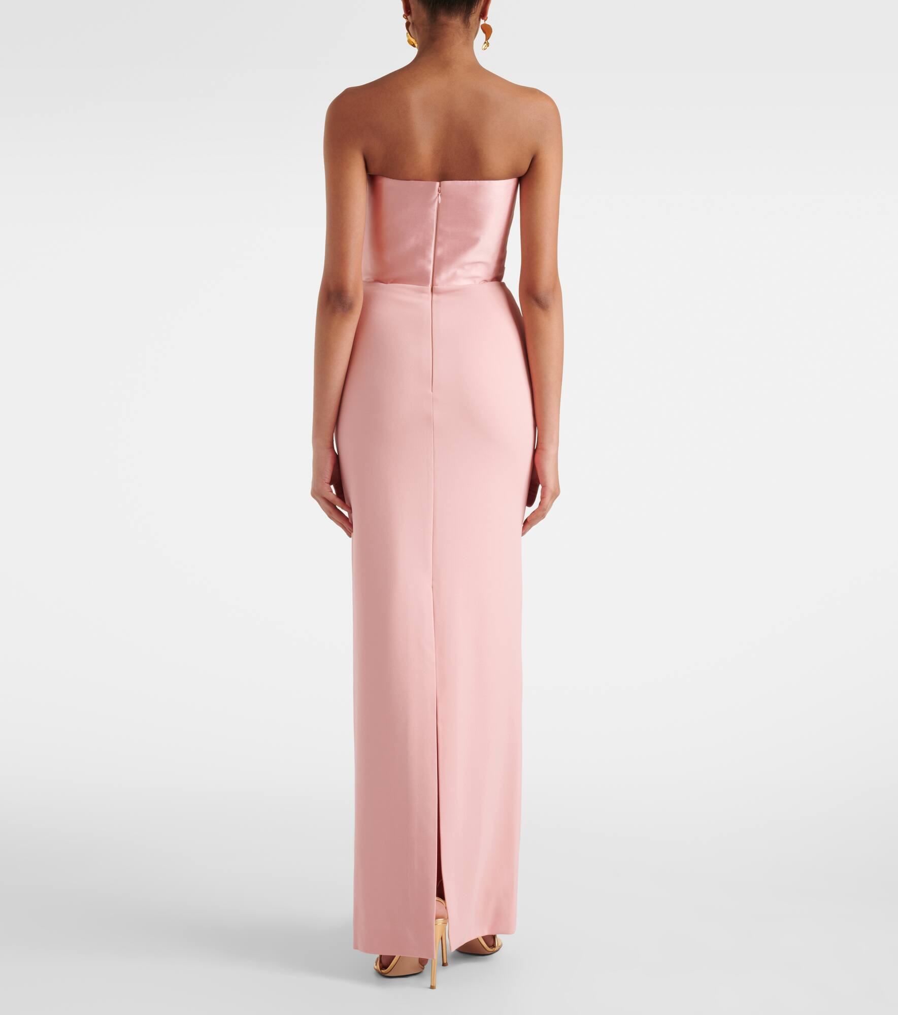 Afra crêpe and satin bustier gown - 3