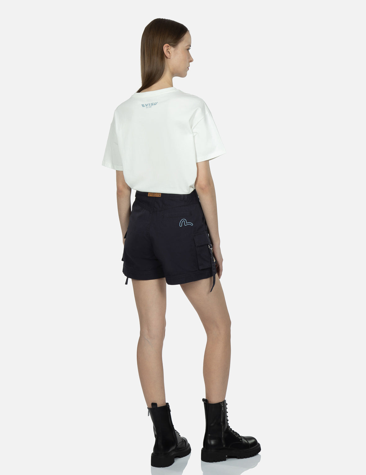 SEAGULL AND LOGO EMBROIDERY CARGO SHORTS - 4