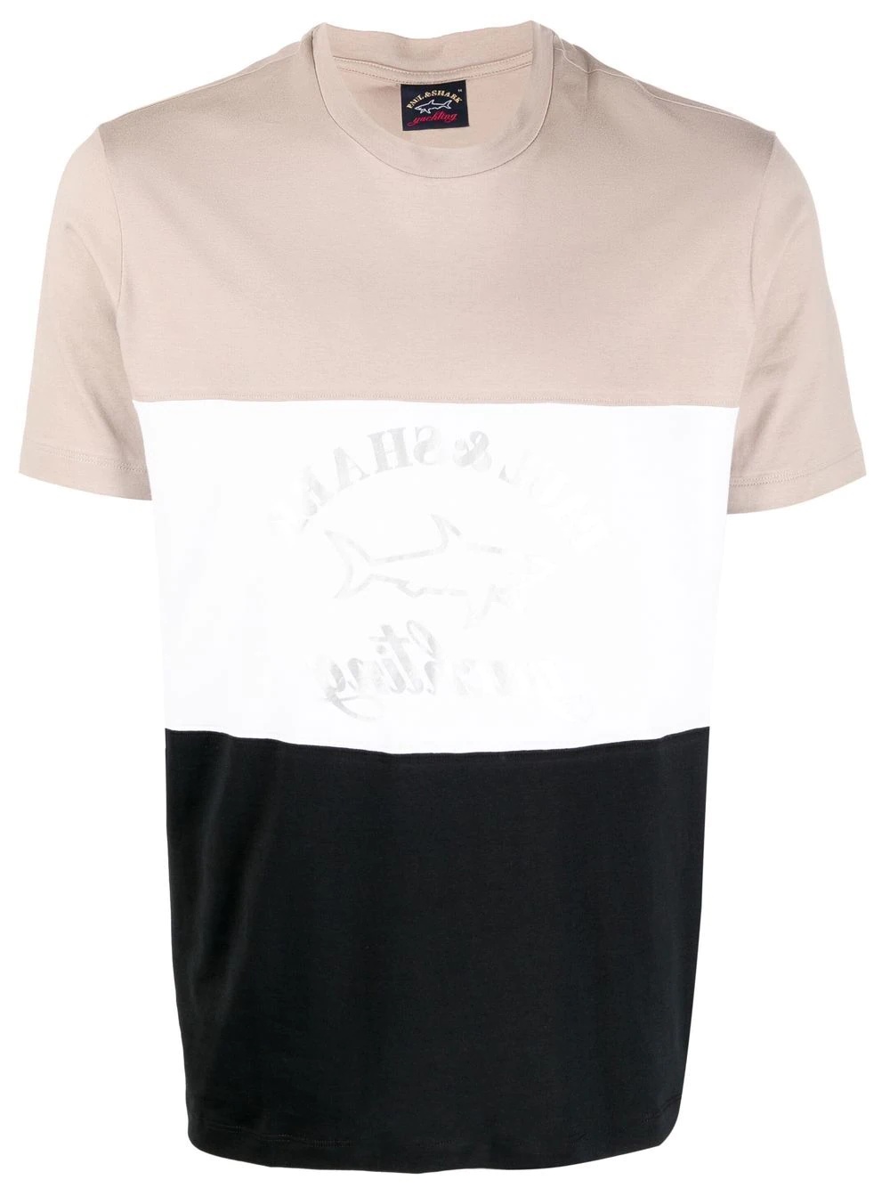 logo-print colour-block T-shirt - 1