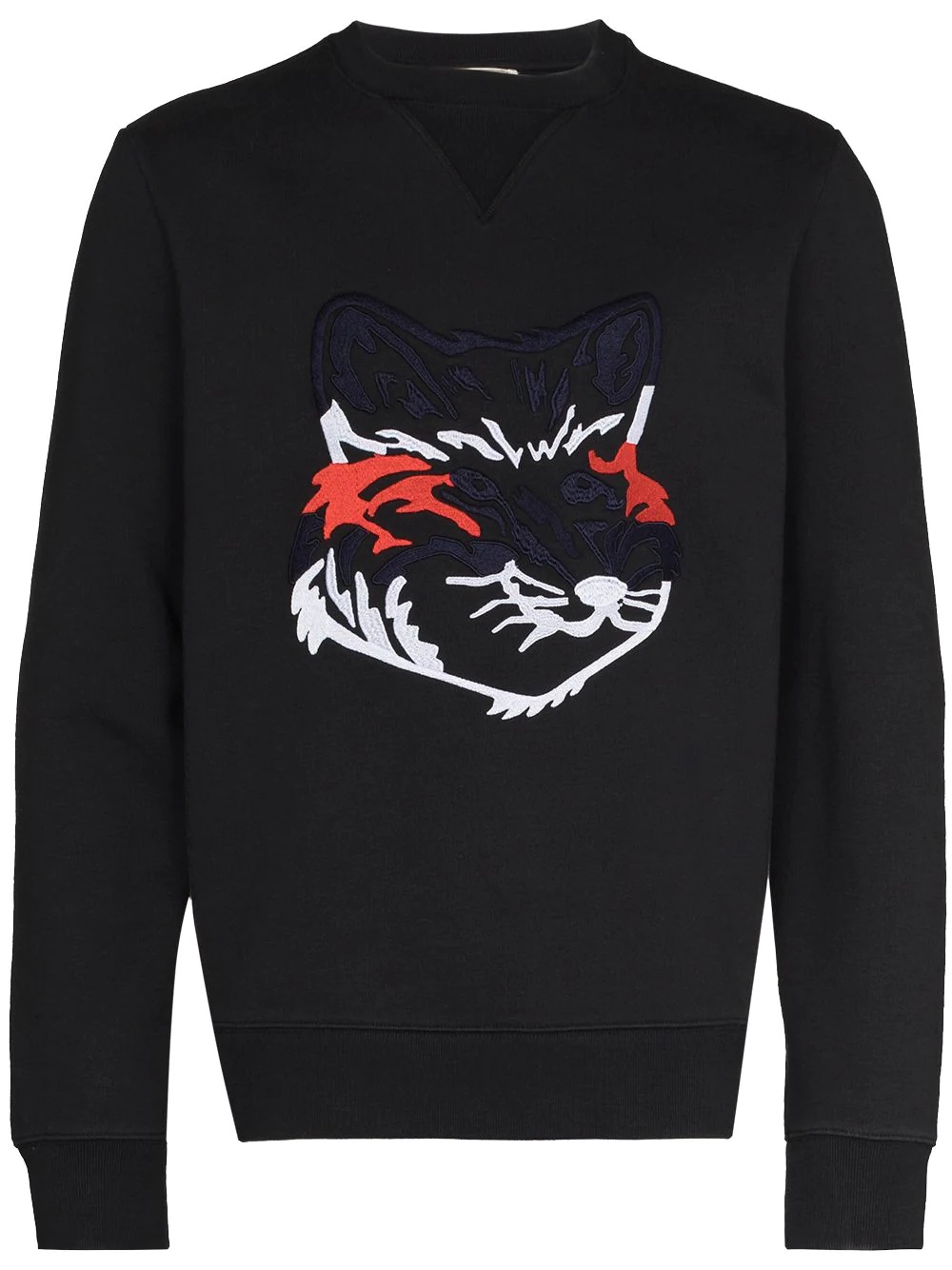 embroidered fox motif sweatshirt - 1