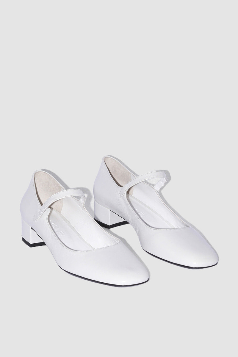 BY FAR Ginny Burrata Creased Calf Leather Mary Jane Pump outlook