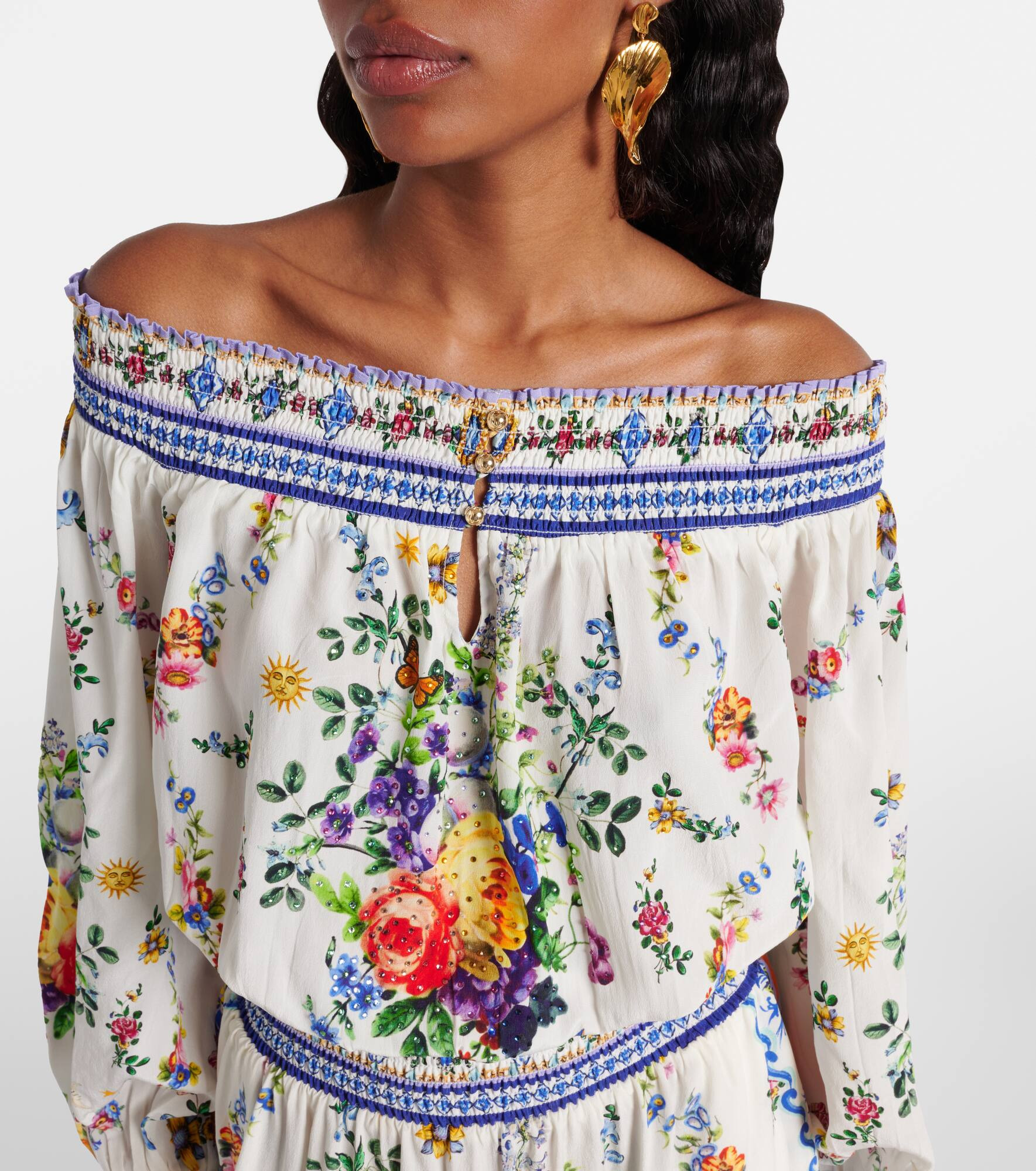 Printed silk crêpe minidress - 4