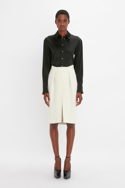 Victoria Beckham Tailored Midi Skirt In Ivory outlook