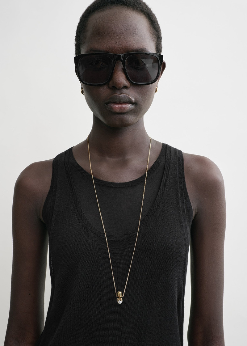 Layered knit tank dress black 5