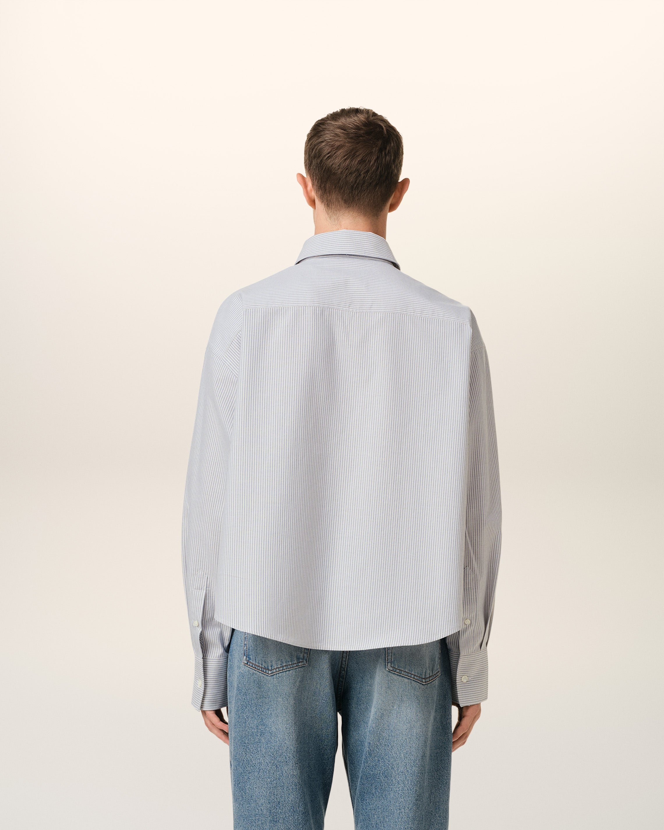 PURPLE COTTON CROPPED OVERSIZED SHIRT - 5