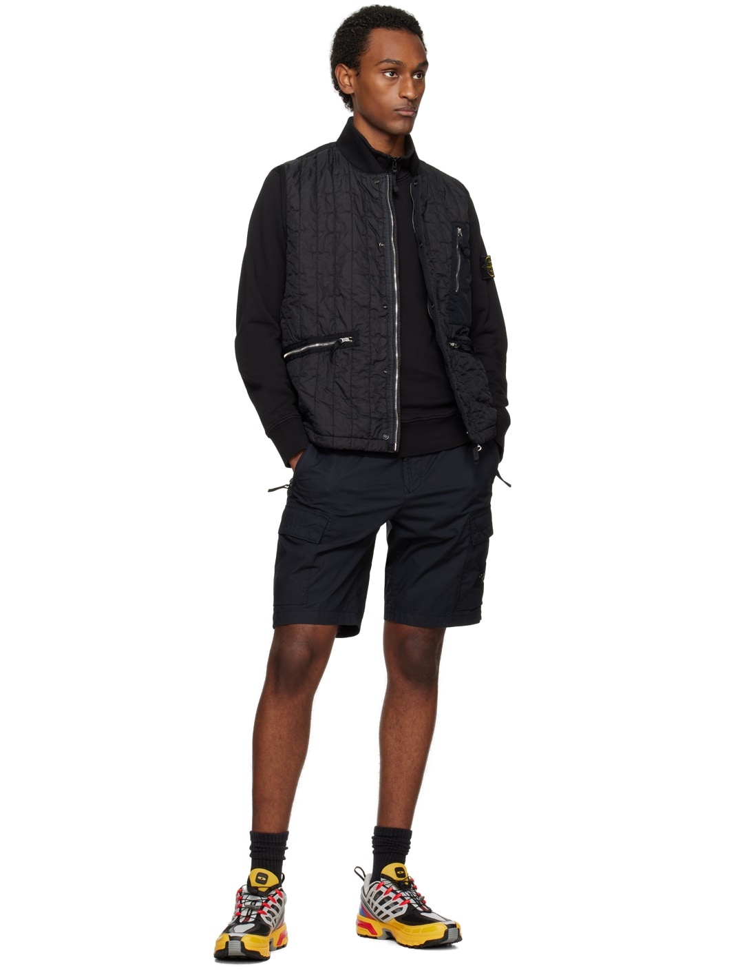 Navy Patch Cargo Shorts - 5