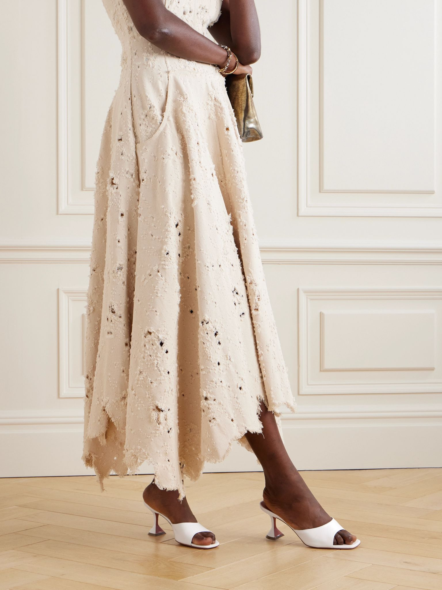 Lupita textured-leather pumps White - 2