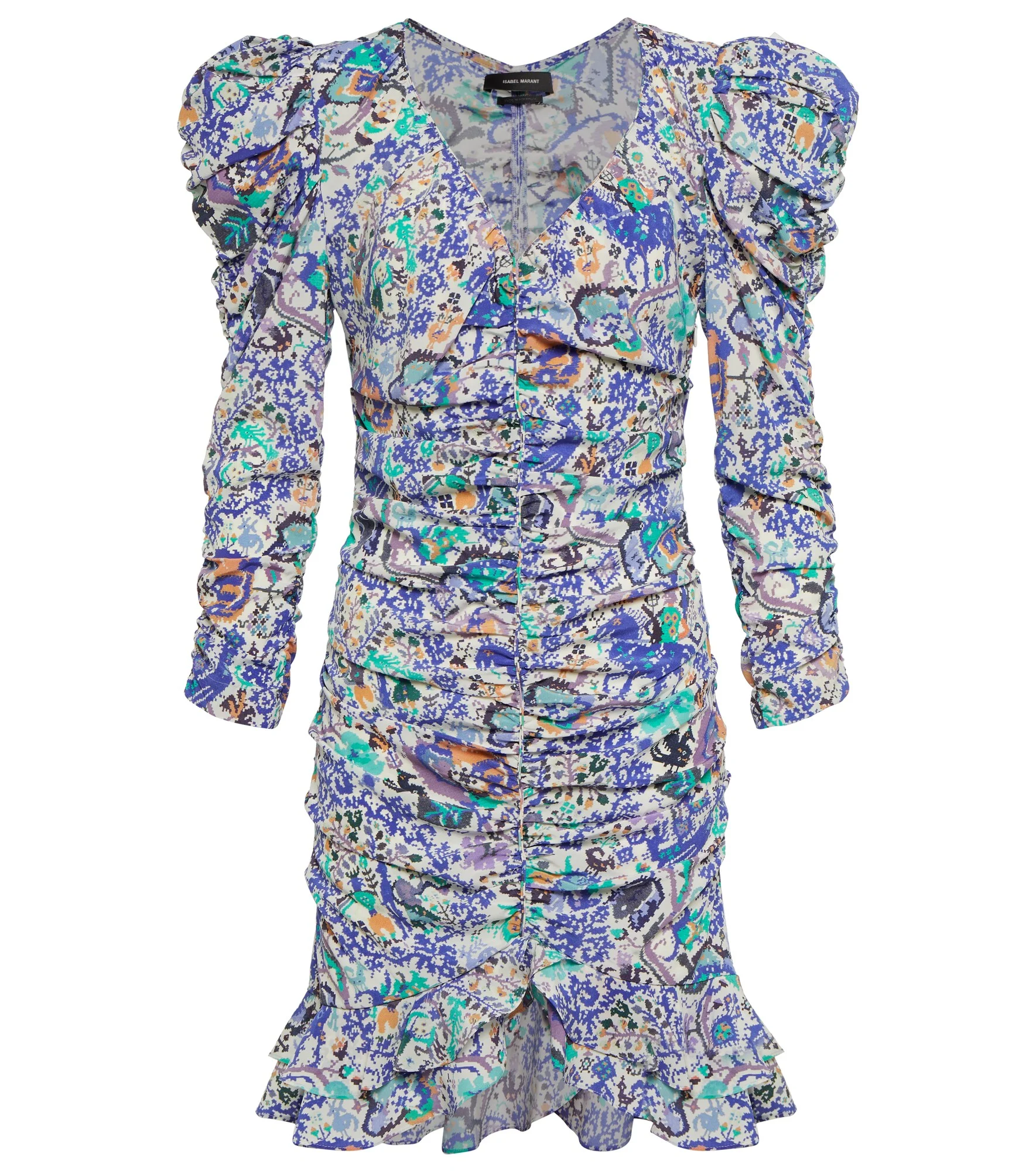Bireya printed silk-blend minidress - 1