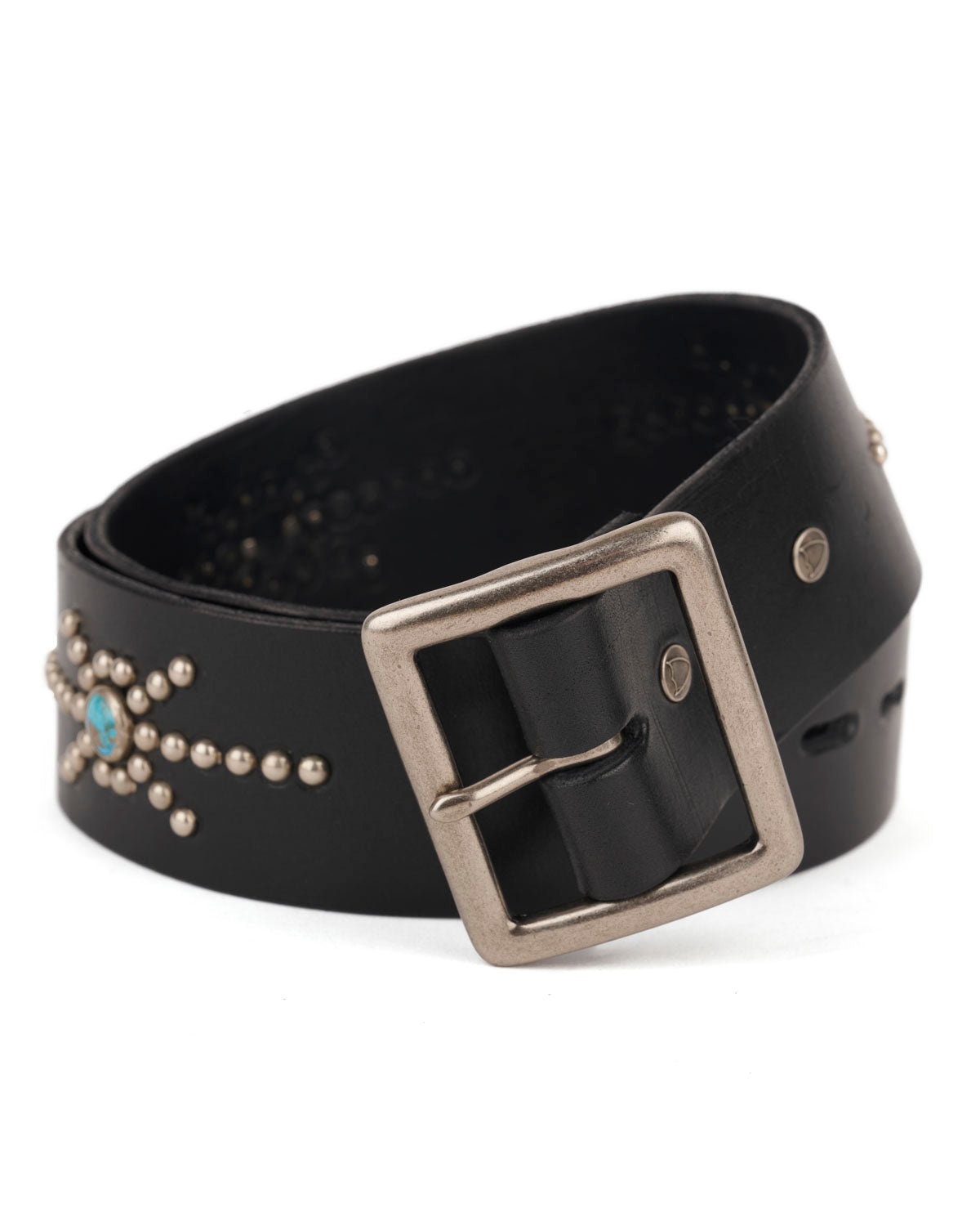 Brain Dead x Hollywood Trading Co Turquoise Studded Standard Belt - Black - 5