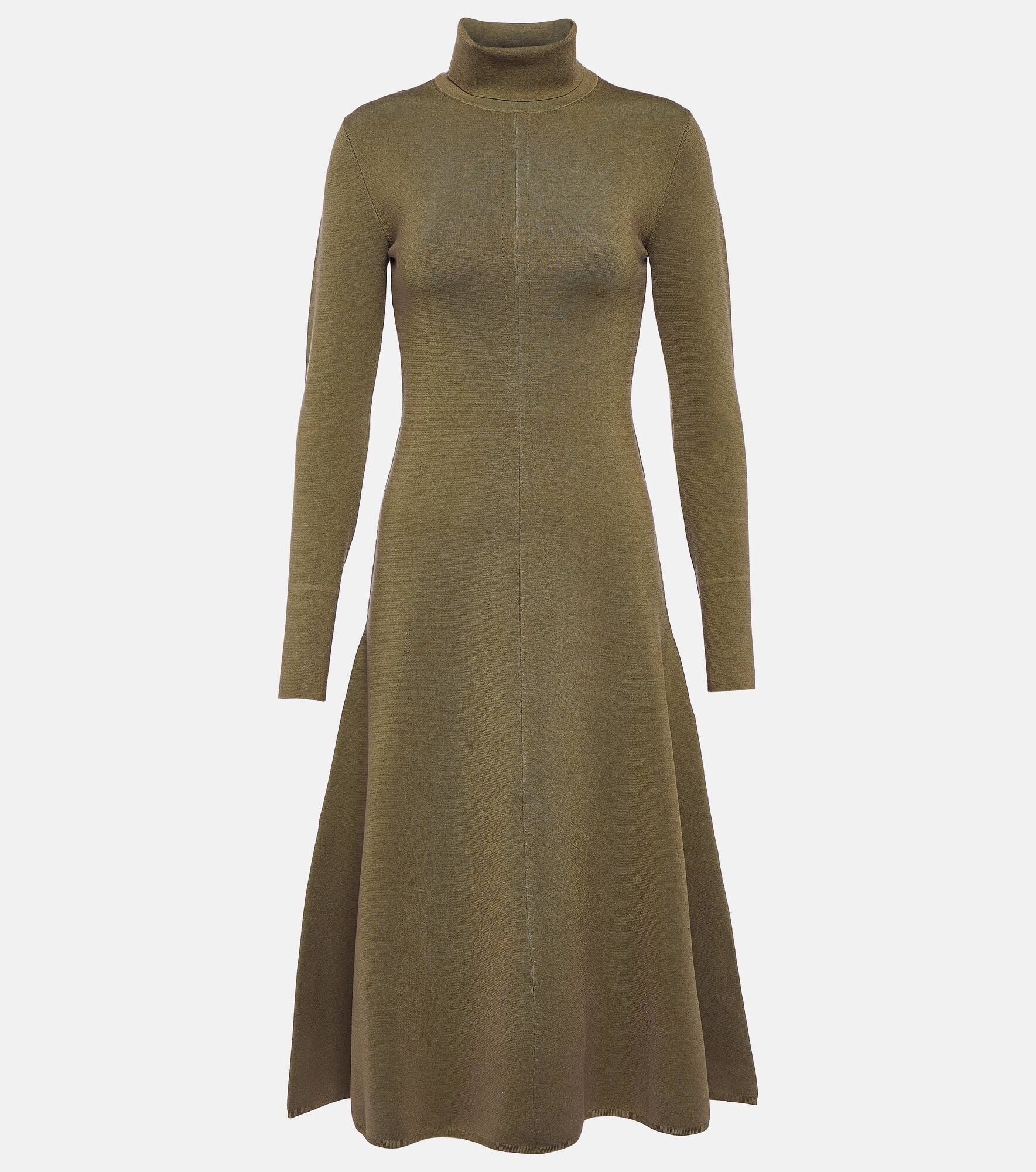 Silk-blend midi dress - 1