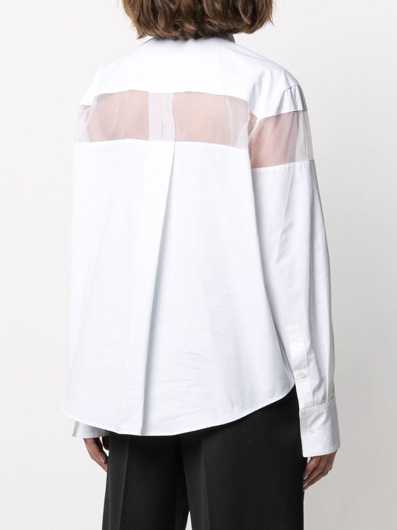 sheer-panel long-sleeve shirt 4