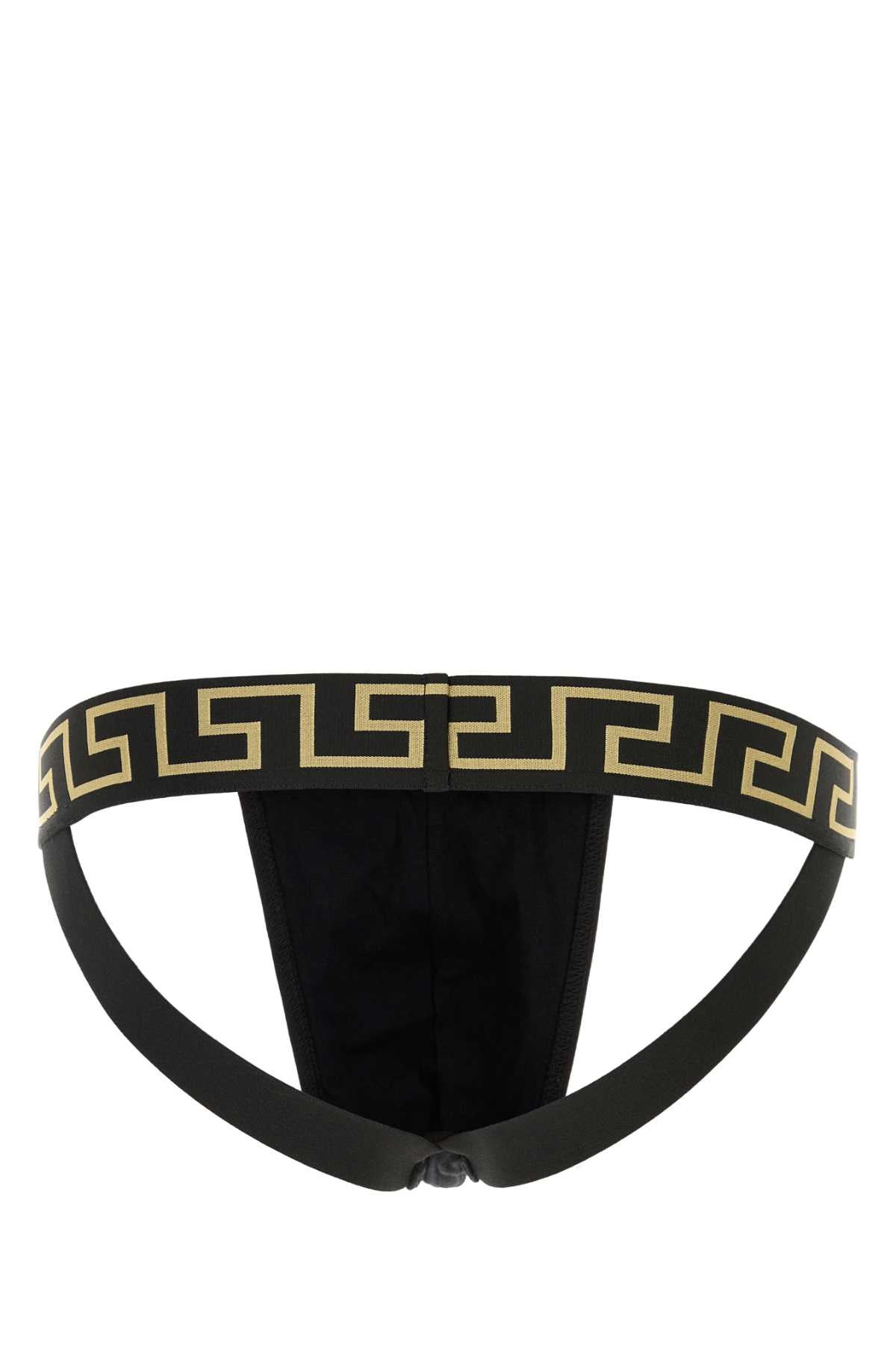 Versace Men Black Stretch Cotton Brief - 2