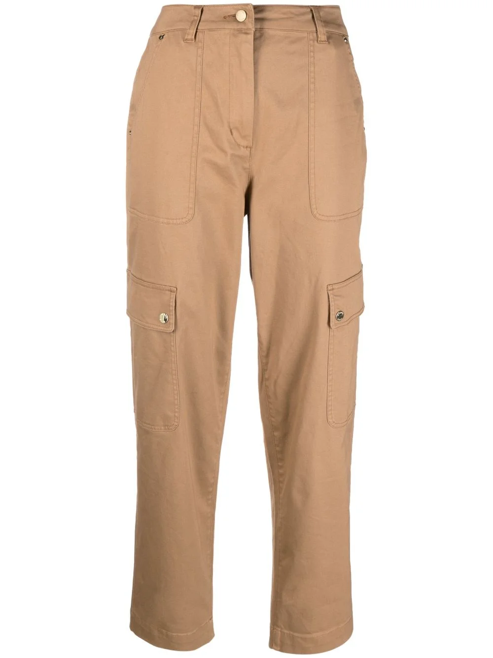 tapered organic cotton cargo trousers - 1