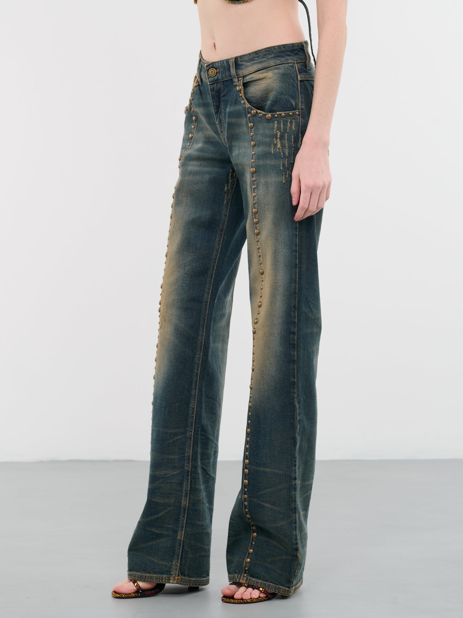 Studded Boyfriend Jeans - 2