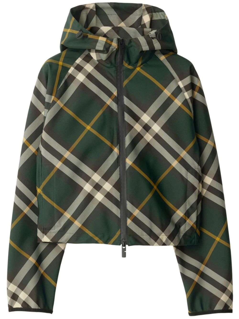 Cropped check lightweight jacket - 1
